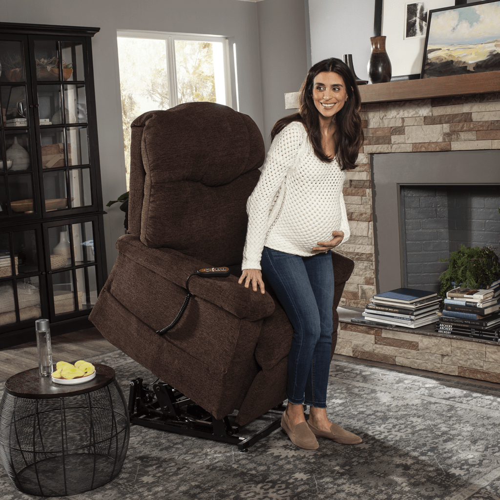 Golden Power Lift Chair Recliner Helping Pregnant Woman Out of Chair
