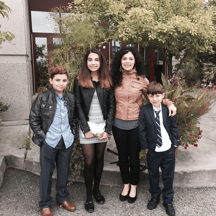 Anna Giannakouros with her three children